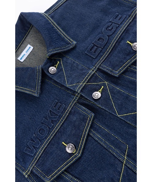 WOKE EDGE（ウォークエッジ）の「デニムジャケット｜Candy Weave Denim Jacket｜WOKE EDGE（デニムジャケット・メンズ・ブルー・S/L/M/XL）」の3枚目の写真