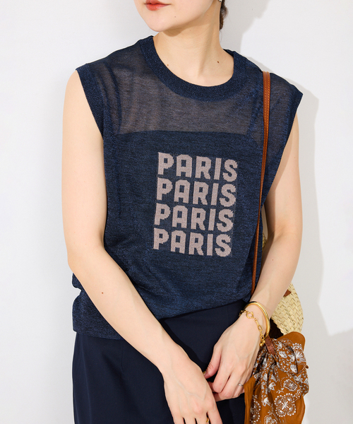 ニット セーター PARISロゴシアーニット レディース セール】PARISロゴシアーニット（ニット/セーター）｜SLOBE IENA