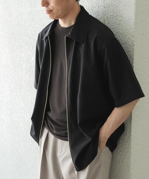 セール】2wayストレッチジップアップ半袖シャツ（シャツ/ブラウス