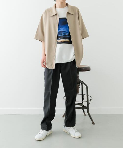 ITEMS URBANRESEARCH（アイテムズ アーバンリサーチ）の「2wayストレッチジップアップ半袖シャツ（シャツ/ブラウス・メンズ・ブラック/グレー/ベージュ/ネイビー/ライトベージュ・MEDIUM/LARGE）」の10枚目の写真