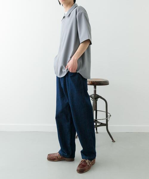 ITEMS URBANRESEARCH（アイテムズ アーバンリサーチ）の「2wayストレッチジップアップ半袖シャツ（シャツ/ブラウス・メンズ・ブラック/グレー/ベージュ/ネイビー/ライトベージュ・MEDIUM/LARGE）」の21枚目の写真