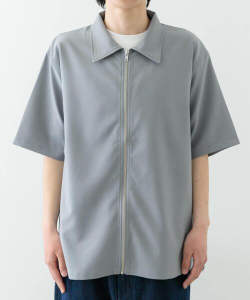 ITEMS URBANRESEARCH（アイテムズ アーバンリサーチ）の「2wayストレッチジップアップ半袖シャツ（シャツ/ブラウス・メンズ・ブラック/グレー/ベージュ/ネイビー/ライトベージュ・MEDIUM/LARGE）」の22枚目の写真