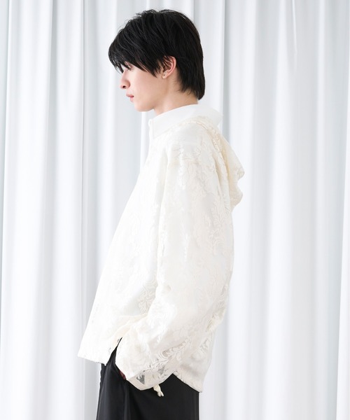 Ellno Loset(エルノロゼット)の「キーネックレースフーディ(パーカー・メンズ・ネイビー/ブラック/オフホワイト・LARGE/MEDIUM/SMALL)」の6枚目の写真