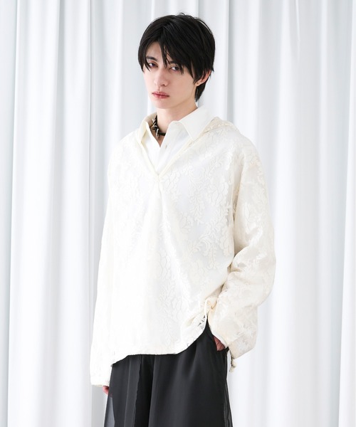 Ellno Loset(エルノロゼット)の「キーネックレースフーディ(パーカー・メンズ・ネイビー/ブラック/オフホワイト・LARGE/MEDIUM/SMALL)」の7枚目の写真