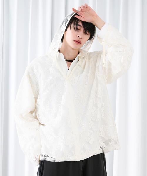 キーネックレースフーディ（パーカー）｜Ellno Loset（エルノロゼット