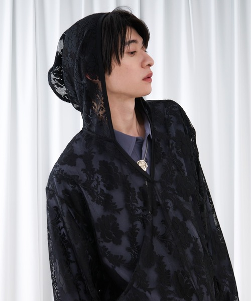 キーネックレースフーディ（パーカー）｜Ellno Loset（エルノロゼット