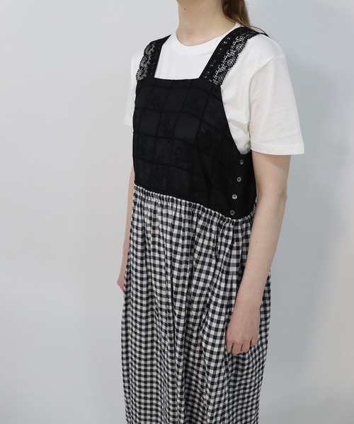 haupia（ハウピア）の「窓辺は小さなギャラリー【肩レースワンピース】（ワンピース・レディース・アイボリー/ブラック/チェック・MEDIUM）」の18枚目の写真