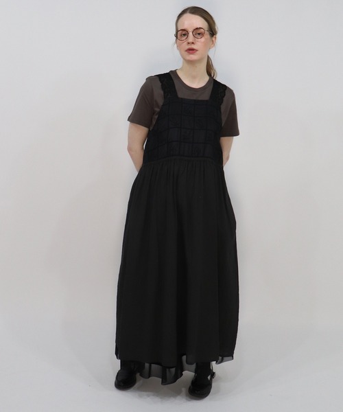 haupia（ハウピア）の「窓辺は小さなギャラリー【肩レースワンピース】（ワンピース・レディース・アイボリー/ブラック/チェック・MEDIUM）」の14枚目の写真