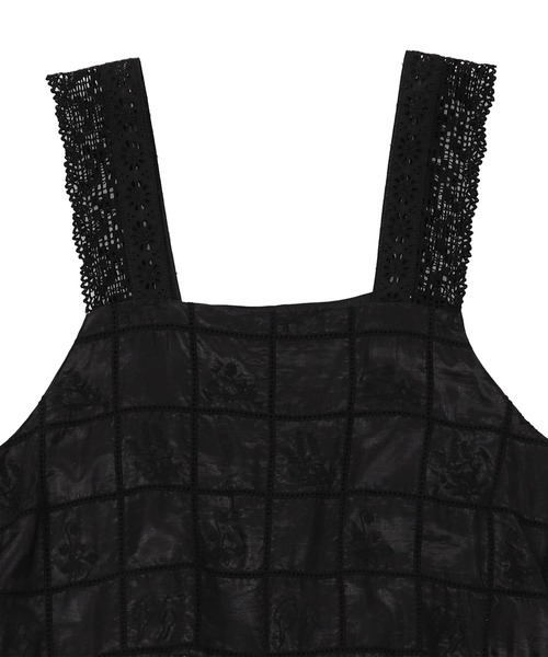 haupia（ハウピア）の「窓辺は小さなギャラリー【肩レースワンピース】（ワンピース・レディース・アイボリー/ブラック/チェック・MEDIUM）」の6枚目の写真