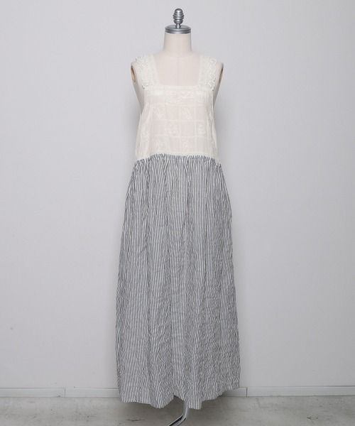 haupia（ハウピア）の「窓辺は小さなギャラリー【肩レースワンピース】（ワンピース・レディース・アイボリー/ブラック/チェック・MEDIUM）」の5枚目の写真