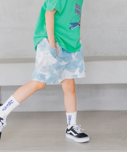 BAYFLOW（ベイフロー）の「[ゆったりシルエット♪]タイダイショーツ(KIDS)（その他パンツ・キッズ・グリーン/ブルー/パープル・110cm/120cm/140cm/130cm/150cm）」の4枚目の写真