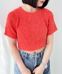 plateau studio【極美品】半袖 ニット 赤 GIRL DRESS FOR NOW トップス レディース 1枚で決まる 半袖