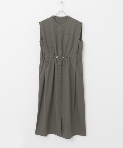 ITEMS URBANRESEARCH(アイテムズ アーバンリサーチ)の「ウエストドロストノースリワンピース(ワンピース・レディース・グリーン/ネイビー/ライトブラウン・FREE)」の4枚目の写真