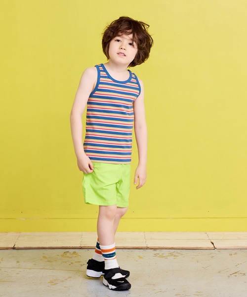 MARKEY'S（マーキーズ）の「先染めボーダータンクトップ（タンクトップ・キッズ・ベージュ/ライム/ブルー・120/80/130/140/90/100/110）」の9枚目の写真