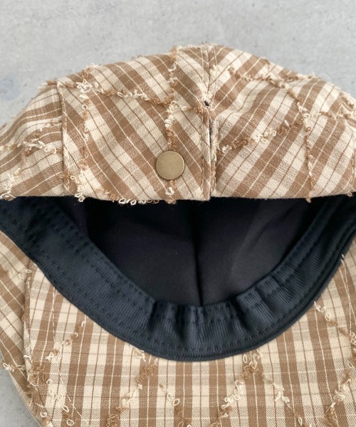 SOLLON.(ソルロン)の「チェック柄フリンジハンチング帽(ハンチング/ベレー帽・レディース・ネイビー/ベージュ/ブラウン・FREE)」の16枚目の写真