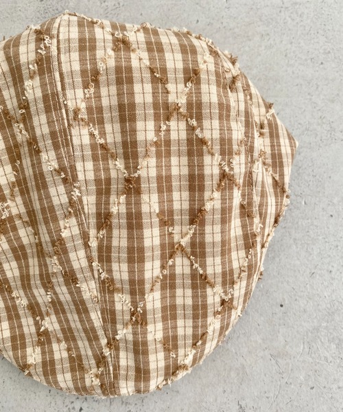 SOLLON.(ソルロン)の「チェック柄フリンジハンチング帽(ハンチング/ベレー帽・レディース・ネイビー/ベージュ/ブラウン・FREE)」の19枚目の写真