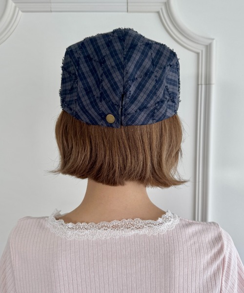 SOLLON.(ソルロン)の「チェック柄フリンジハンチング帽(ハンチング/ベレー帽・レディース・ネイビー/ベージュ/ブラウン・FREE)」の14枚目の写真