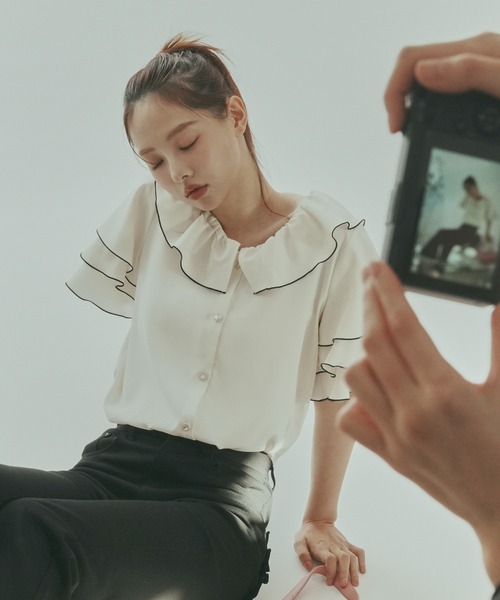 ブラウス シャツ レイヤードフリルブラウス / Layered frill blouse レディース レイヤードフリルブラウス / Layered frill blouse（シャツ