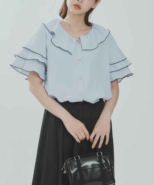 ブラウス シャツ レイヤードフリルブラウス / Layered frill blouse レディース レイヤードフリルブラウス / Layered frill blouse（シャツ