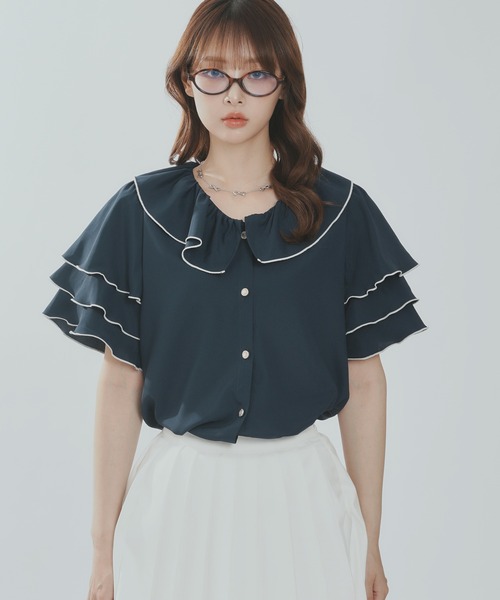 レイヤードフリルブラウス / Layered frill blouse（シャツ