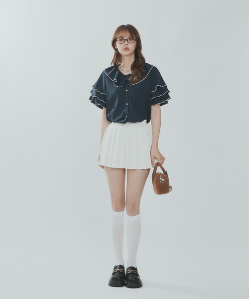 ブラウス シャツ レイヤードフリルブラウス / Layered frill blouse レディース レイヤードフリルブラウス / Layered frill blouse（シャツ