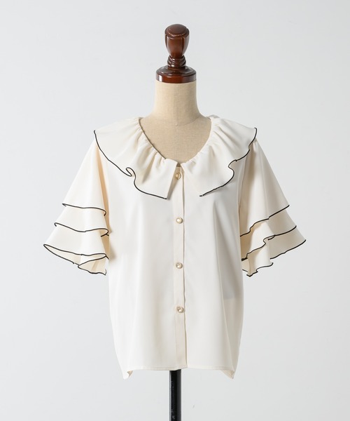 ブラウス シャツ レイヤードフリルブラウス / Layered frill blouse レディース レイヤードフリルブラウス / Layered frill blouse（シャツ