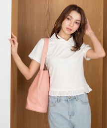 Nu（ニュー）の「【Nu】ポーチ付フェイクレザートートバッグ（ショルダーバッグ）」