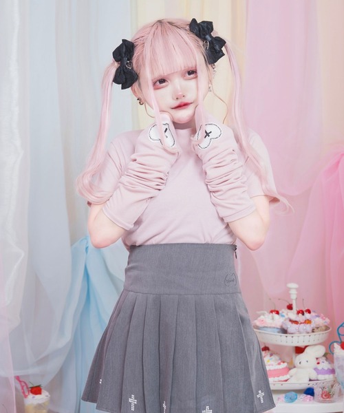 Hauls(ハウルズ)の「アームウォーマー付き ぴちTEE(Tシャツ/カットソー・レディース・ホワイト/ピンク/ブラック・F)」の3枚目の写真