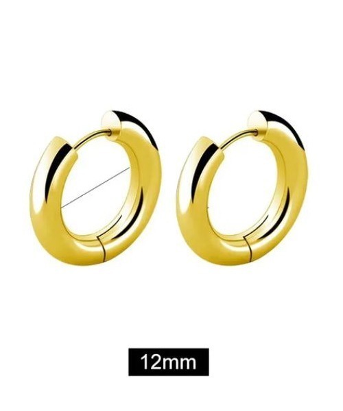 WARAIJOGO（ワライジョウゴ）の「EK121/ボリュームリングペアピアス/両耳用(NEZ)（ピアス（両耳用）・レディース・シルバー/ゴールド/ブラック・14/16/10/12）」の5枚目の写真