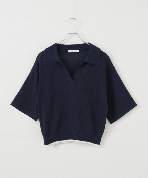 JOURNAL STANDARD relume（ジャーナルスタンダード　レリューム）の「スキッパー襟付きニット（ニット/セーター・レディース・ネイビー/アイボリー・FREE）」の14枚目の写真