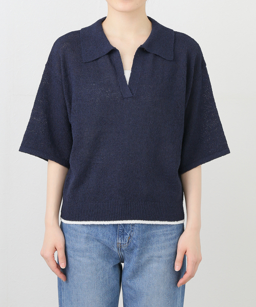 JOURNAL STANDARD relume（ジャーナルスタンダード　レリューム）の「スキッパー襟付きニット（ニット/セーター・レディース・ネイビー/アイボリー・FREE）」の22枚目の写真