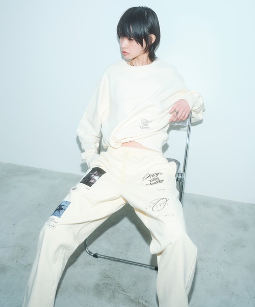 THINGS THAT MATTER（シングス ザット マター）の「"CHAOTIC" SWEAT PANTS / カオティックスウェットパンツ（スウェットパンツ・レディース・ブラック/グレー/アイボリー・1/2）」の7枚目の写真