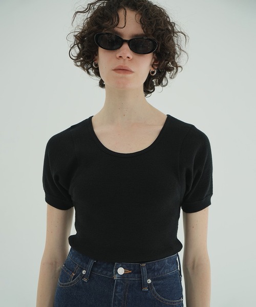 SCOOP LINE RIB TOPS（Tシャツ/カットソー）｜CLANE（クラネ）の
