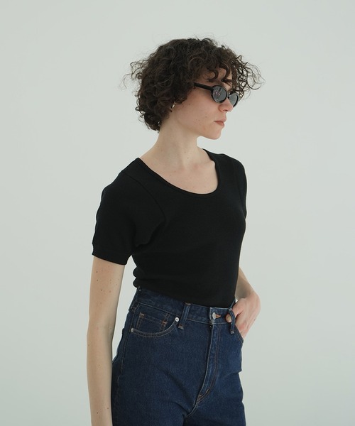 SCOOP LINE RIB TOPS（Tシャツ/カットソー）｜CLANE（クラネ）の