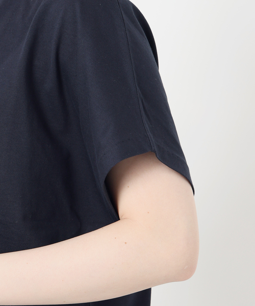 IENA別注ネイビーATON/エイトンsuvin cap sleeve Tシャツ ATON/エイトン SUVIN 60/2 CAP SLEEVE TEE Tシャツ（Tシャツ