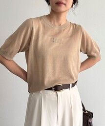 fredy emue | シアー刺繍ロゴニットプルオーバー(ニット/セーター)