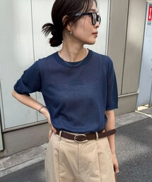 fredy emue | シアー刺繍ロゴニットプルオーバー(ニット/セーター)