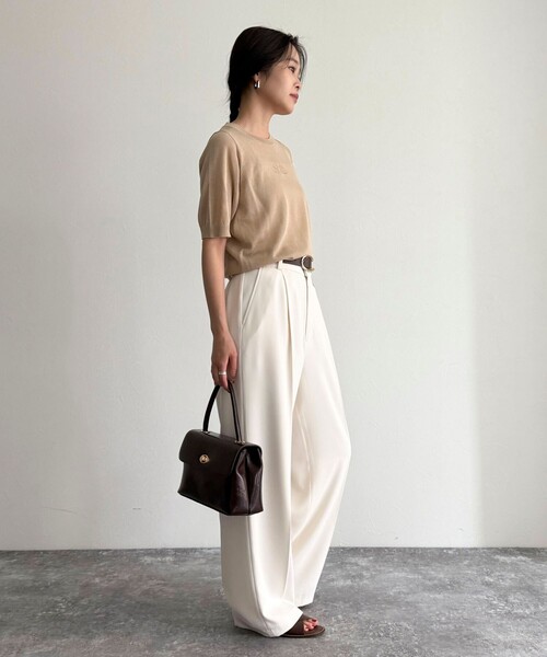 fredy emue（フレディエミュ）の「シアー刺繍ロゴニットプルオーバー（ニット/セーター・レディース・ベージュ/ネイビー/イエロー・38）」の20枚目の写真