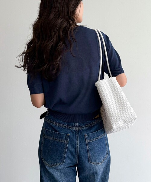 fredy emue（フレディエミュ）の「シアー刺繍ロゴニットプルオーバー（ニット/セーター・レディース・ベージュ/ネイビー/イエロー・38）」の16枚目の写真