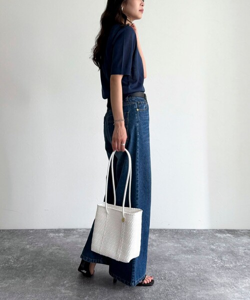 fredy emue（フレディエミュ）の「シアー刺繍ロゴニットプルオーバー（ニット/セーター・レディース・ベージュ/ネイビー/イエロー・38）」の12枚目の写真