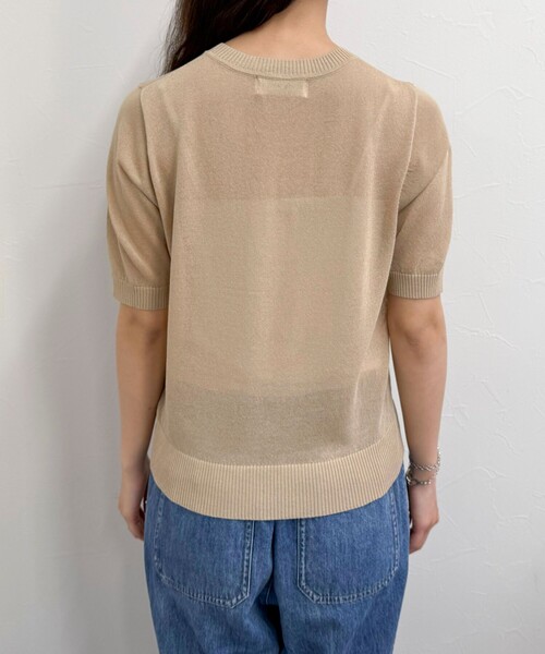 fredy emue（フレディエミュ）の「シアー刺繍ロゴニットプルオーバー（ニット/セーター・レディース・ベージュ/ネイビー/イエロー・38）」の9枚目の写真