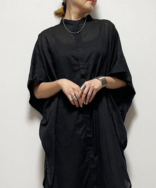 Fizz(フィズ)の「【Fizz/フィズ】 コットンキャンブリックオーバーサイズシャツワンピース(シャツワンピース・レディース・ライトカーキ/ブラック/ホワイト/ダークネイビー・M)」の1枚目の写真