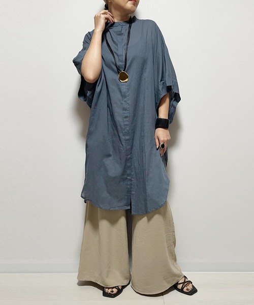 Fizz(フィズ)の「【Fizz/フィズ】 コットンキャンブリックオーバーサイズシャツワンピース(シャツワンピース・レディース・ライトカーキ/ブラック/ホワイト/ダークネイビー・M)」の9枚目の写真