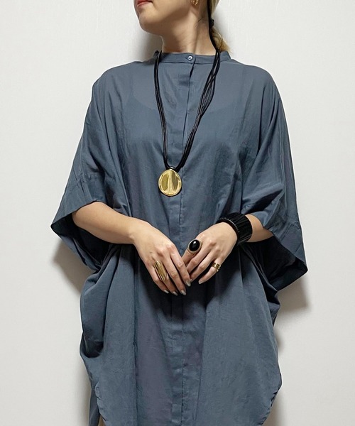 Fizz(フィズ)の「【Fizz/フィズ】 コットンキャンブリックオーバーサイズシャツワンピース(シャツワンピース・レディース・ライトカーキ/ブラック/ホワイト/ダークネイビー・M)」の10枚目の写真