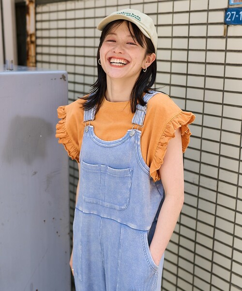 FREAK'S STORE(フリークスストア)の「パウダーブリーチ アーミーリブサロペット(サロペット/オーバーオール・レディース・ブラック/ナチュラル/ブルー/チャコールグレー/サックスブルー・フリ-)」の8枚目の写真