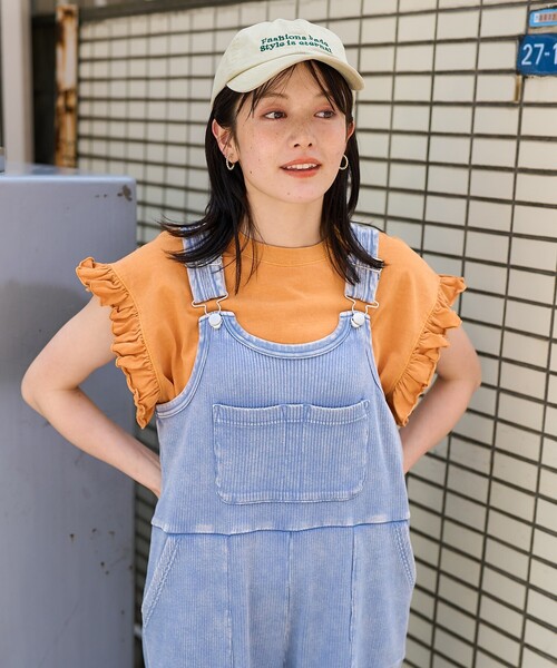FREAK'S STORE(フリークスストア)の「パウダーブリーチ アーミーリブサロペット(サロペット/オーバーオール・レディース・ブラック/ナチュラル/ブルー/チャコールグレー/サックスブルー・フリ-)」の7枚目の写真