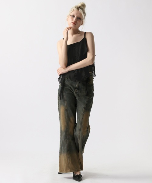 FOREVER 21（フォーエバー トゥエンティーワン）の「【2025SS】フリルイレヘムチュニック（シャツ/ブラウス・レディース・ブラウン系その他4/ブラック/ホワイト・FREE）」の6枚目の写真