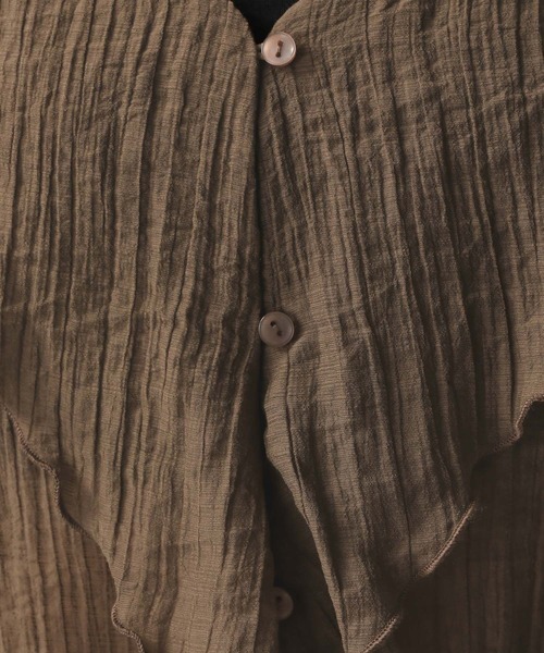 FOREVER 21（フォーエバー トゥエンティーワン）の「【2025SS】フリルイレヘムチュニック（シャツ/ブラウス・レディース・ブラウン系その他4/ブラック/ホワイト・FREE）」の12枚目の写真