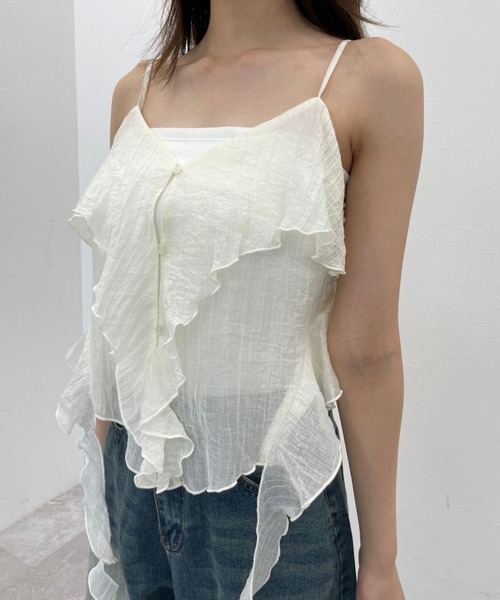 FOREVER 21（フォーエバー トゥエンティーワン）の「【2025SS】フリルイレヘムチュニック（シャツ/ブラウス・レディース・ブラウン系その他4/ブラック/ホワイト・FREE）」の16枚目の写真