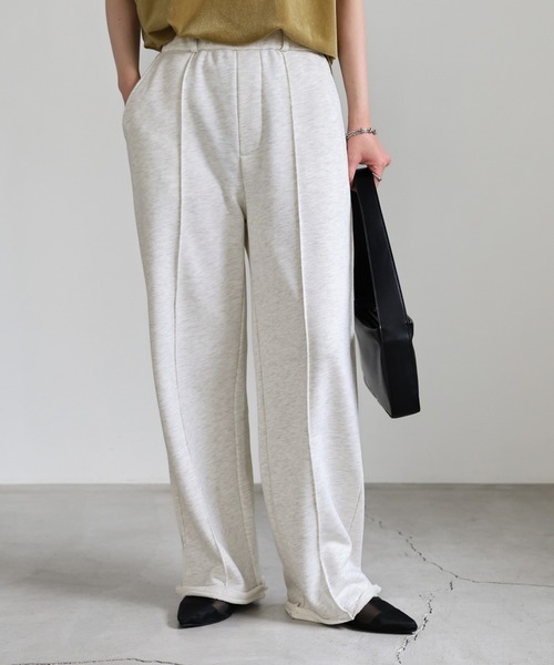 select MOCA（セレクトモカ）の「スウェットピンタックパンツ（スウェットパンツ・レディース・ブラック/グレー/オフホワイト・MEDIUM/LARGE）」の2枚目の写真